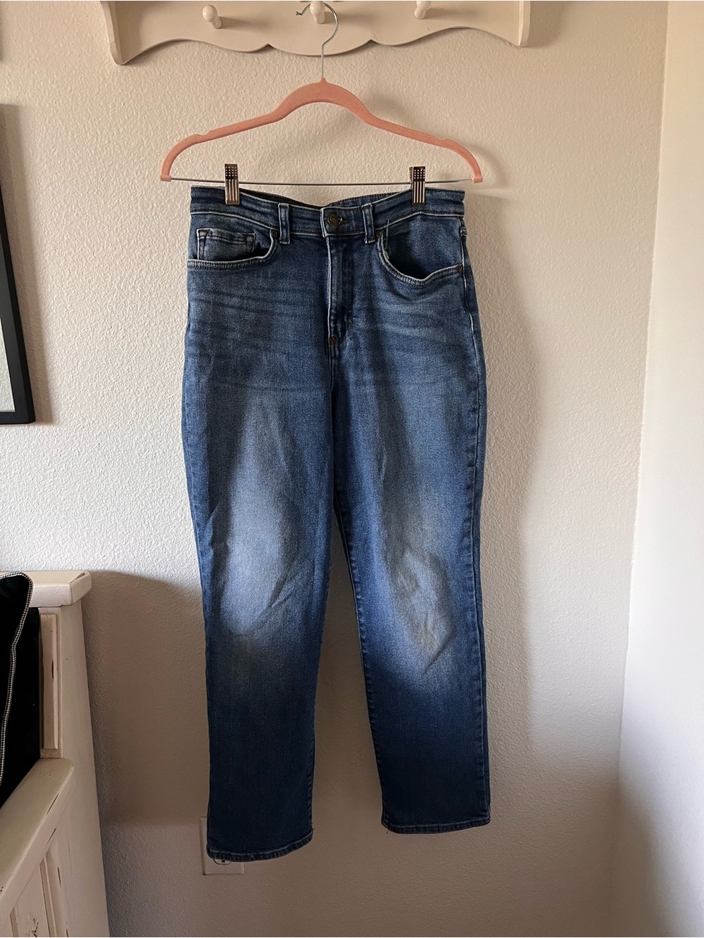 Lee Relaxed Fit Straight Leg High Rise Denim Jeans 8 Medium